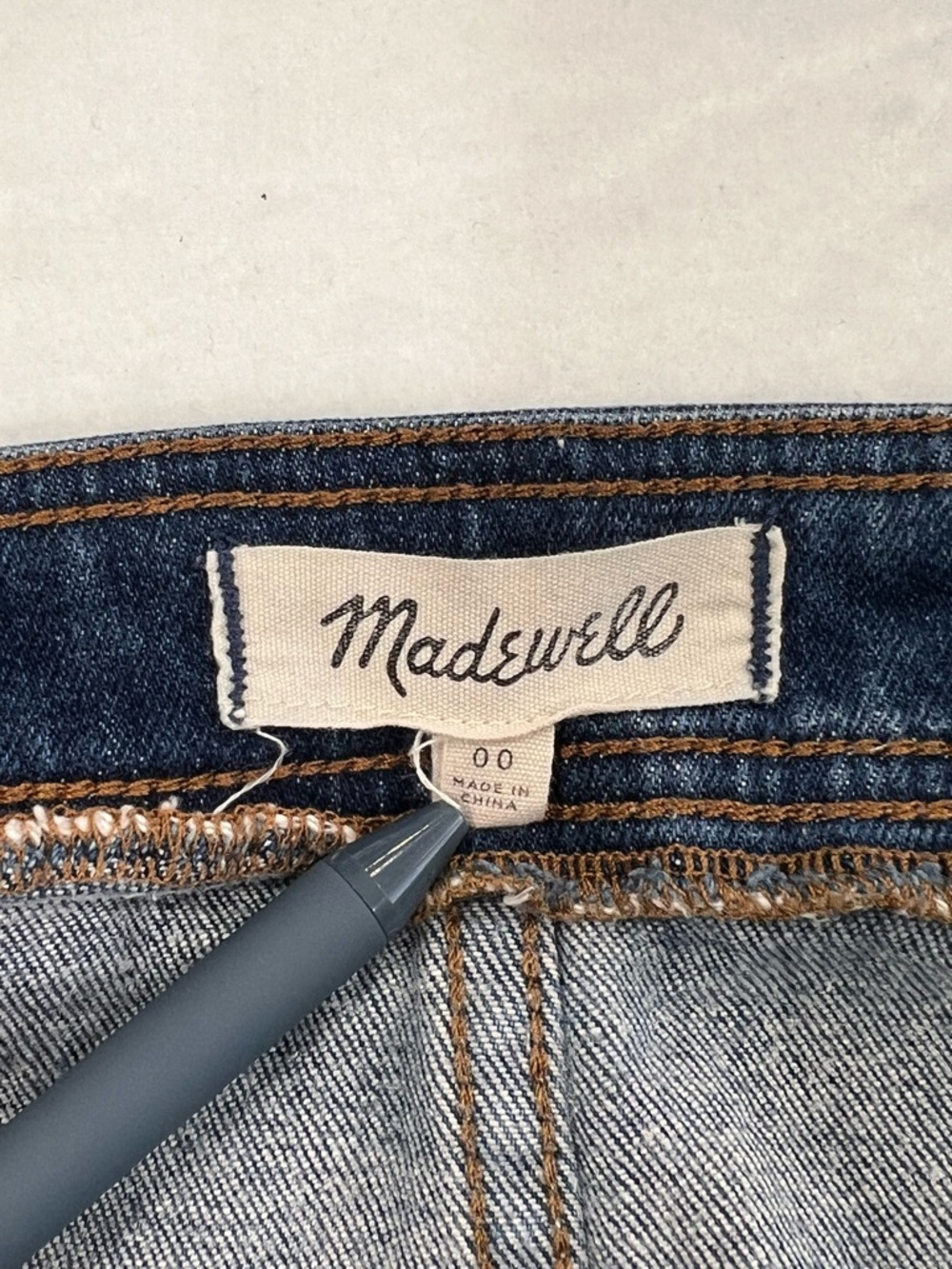 Madewell Denim Mini Skirt Button Front A Line Blue Size 00 Stretch Cotton Casual - Picture 4 of 9